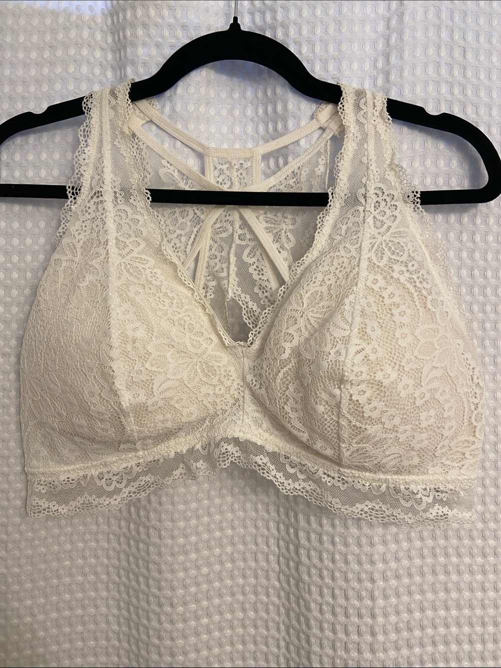 Maurices White Lace Bralette with Strappy Back